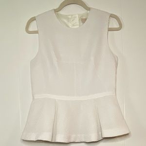 H&M White pebble texture peplum blouse